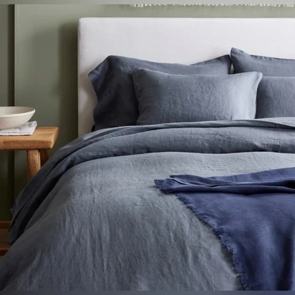 NWOT Quince Full/Queen European Linen Duvet & 2 Standard Shams - NIGHTFALL. - Picture 3 of 8